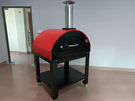 Oven Pizza Stainless Steel Bergerak Kayu Dipecat Kompor Pembakaran CSA