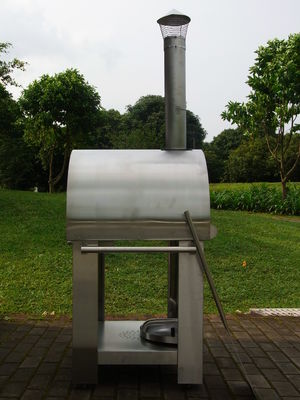410C CSA Steel Wood Fired Oven, Kompor Kayu Luar Ruang Dengan Oven Pizza