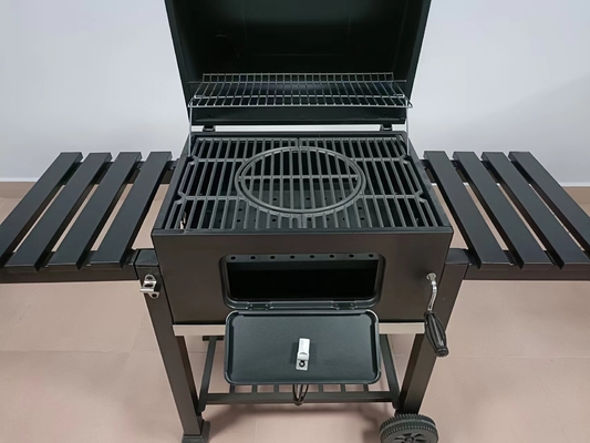 40kg Berat Arang BBQ Grill 23,7 Inch Portable Camping Grill Dengan Roda
