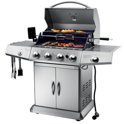 Panggangan BBQ Gas Porselen Enamel Hitam