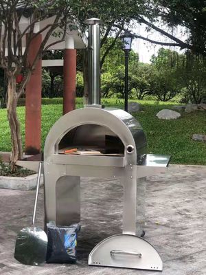 201 Stainless Steel Kayu Dipecat Pizza Oven 900mm Luar Ruangan Stainless Pizza Oven
