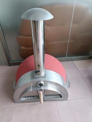 4 Roda Keramik Pizza Oven Lebar 900mm Oven Keramik Luar Ruangan