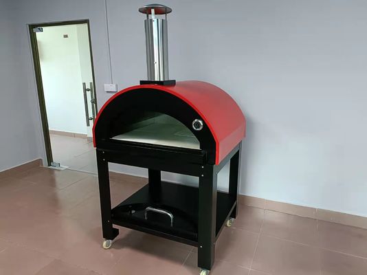 Oven Pizza Dipecat Kayu Stainless Steel CSA Di Luar Oven Membakar Kayu