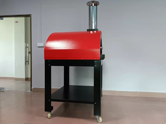 Oven Pizza Stainless Steel Bergerak Kayu Dipecat Kompor Pembakaran CSA
