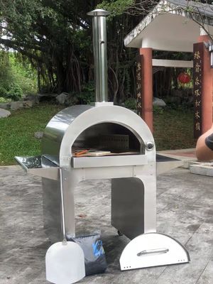 10s Sekop Portabel Pembakaran Kayu Pizza Oven Trolley Kemampuan Manuver yang Mudah