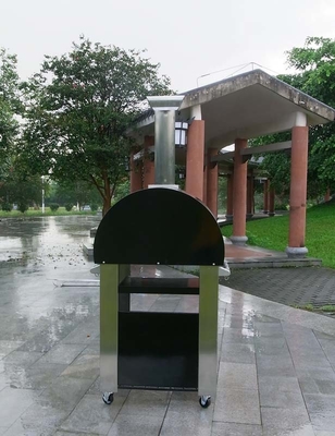 304S Stainless Steel Kayu Dipecat Pizza Oven 70cm Luar Ruangan Stainless Steel Pizza Oven
