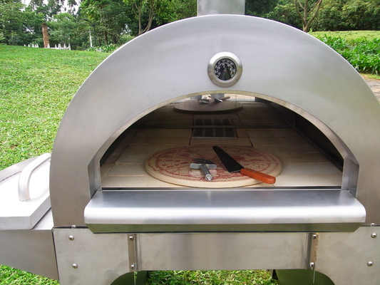 Tebal 30mm Luar Ruangan Stainless Steel Kayu Dipecat Pizza Oven 430 840mm