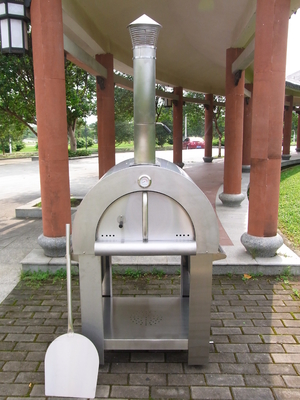 430 Oven Pizza Pembakaran Kayu Stainless Steel Mudah Dipindahkan