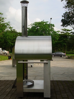 430 Oven Pizza Pembakaran Kayu Stainless Steel Mudah Dipindahkan