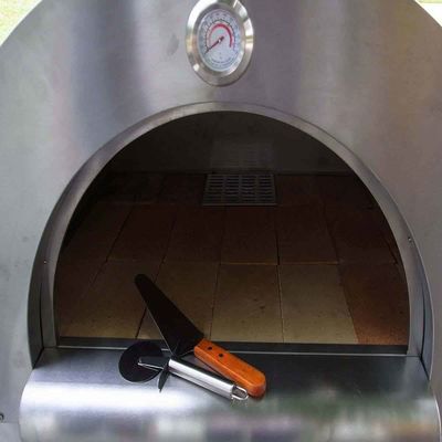 Stainless Steel Bata Kayu Dipecat Pizza Oven Outdoor Dengan Cangkang Dilapisi Bubuk